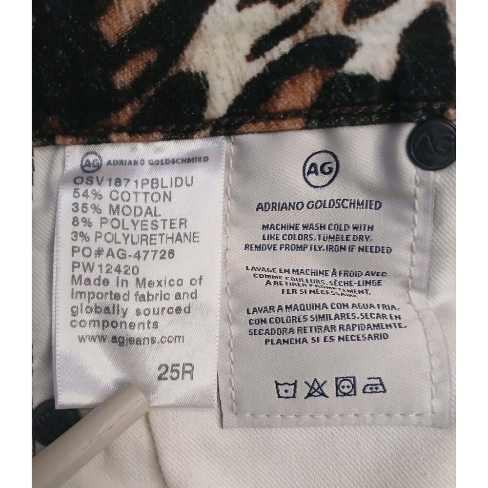 AG Adriano Goldschmied Pant Sz 25 Quinne Crop High-rise Kick Flare Leopard Print - Picture 14 of 16